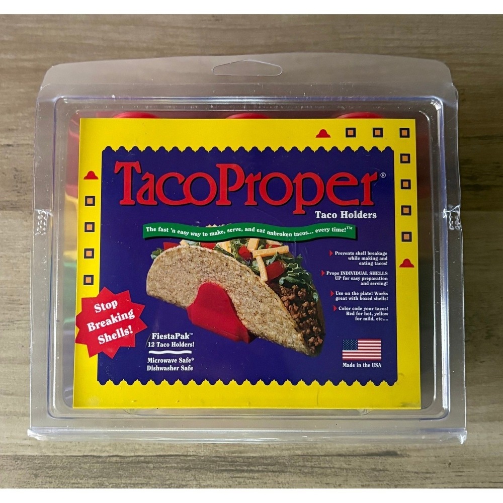 NEW TacoProper FiestaPak 12 Taco Holders Microwave Dishwasher Safe